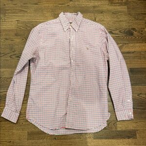 Ralph Lauren Red and White Plaid Button-Down Shirt